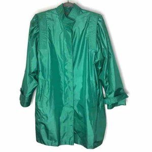 Vintage Cambridge Womens Coat 10 Long Raincoat Green Lined Waterproof Jacket